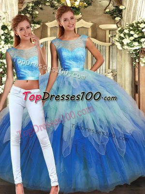 Sleeveless Lace and Ruffles Backless Quinceanera Dress
