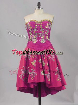 Low Price Sleeveless Lace Up Mini Length Embroidery Dress for Prom