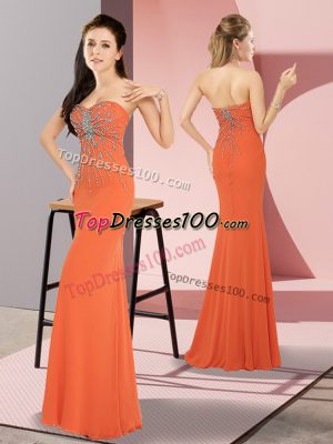 Sweetheart Sleeveless Chiffon Homecoming Dress Beading Zipper