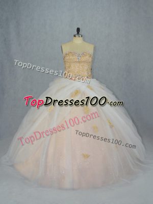 Ball Gowns Sleeveless Champagne Sweet 16 Quinceanera Dress Lace Up