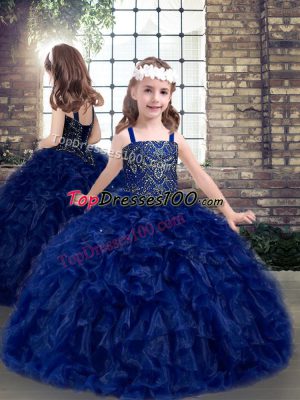 Sleeveless Beading and Ruffles Lace Up Pageant Dress Toddler