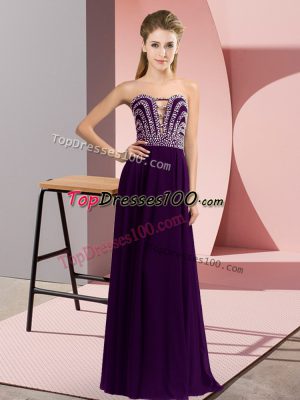 Chiffon Sleeveless Floor Length and Beading