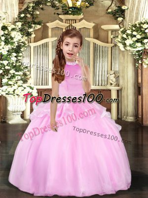 Sleeveless Backless Floor Length Beading Little Girls Pageant Dress Wholesale