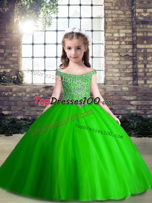 Modern Lace Up Pageant Dresses Beading Sleeveless Floor Length