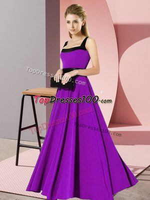 Chiffon Sleeveless Floor Length Quinceanera Court Dresses and Belt