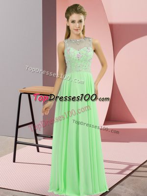 Great High-neck Neckline Beading Prom Gown Sleeveless Zipper