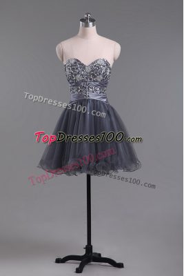 Tulle Sleeveless Mini Length Prom Dress and Beading