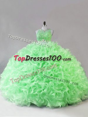 Scoop Zipper Beading 15th Birthday Dress Sleeveless