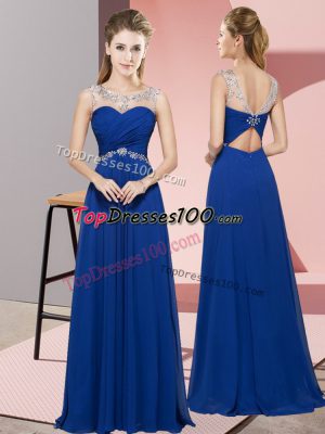 Sleeveless Beading Backless Prom Evening Gown