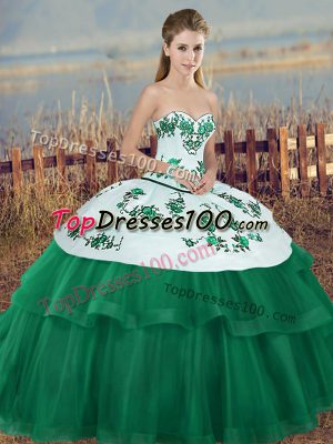 Sleeveless Lace Up Floor Length Embroidery and Bowknot Vestidos de Quinceanera