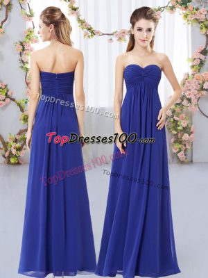 Royal Blue Quinceanera Court Dresses Wedding Party with Ruching Sweetheart Sleeveless Zipper