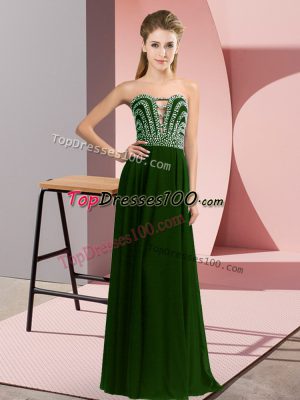 Top Selling Floor Length Olive Green Juniors Evening Dress Sweetheart Sleeveless Lace Up