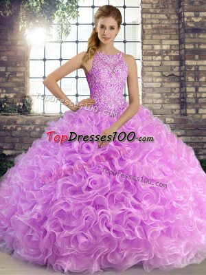 Sleeveless Beading Lace Up Sweet 16 Dresses