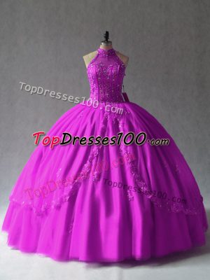 Sleeveless Lace Up Floor Length Appliques Quinceanera Gowns