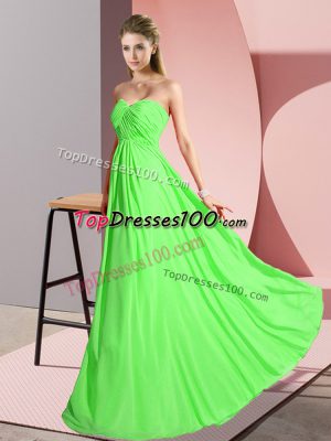 High End Lace Up Prom Evening Gown Ruching Sleeveless Floor Length