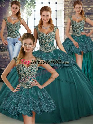 Sleeveless Beading and Appliques Lace Up Vestidos de Quinceanera