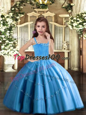 Sleeveless Beading Lace Up Pageant Dresses