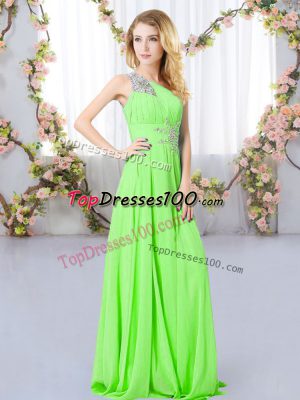 Floor Length Court Dresses for Sweet 16 One Shoulder Sleeveless Zipper