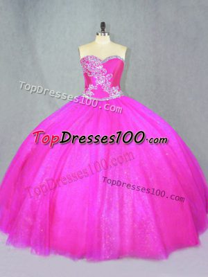 Tulle Sleeveless Floor Length Quinceanera Gowns and Beading