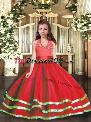 Hot Sale Sleeveless Ruffled Layers Lace Up Kids Formal Wear