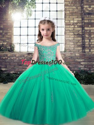 Modern Sleeveless Appliques Lace Up Pageant Dress for Teens