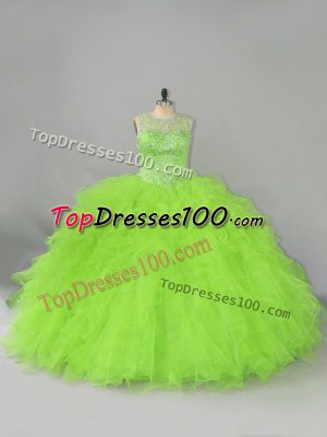 Latest Sleeveless Tulle Lace Up Vestidos de Quinceanera for Sweet 16 and Quinceanera