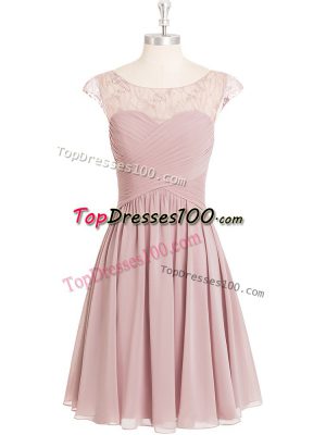 Noble Lace Pink Cap Sleeves Mini Length