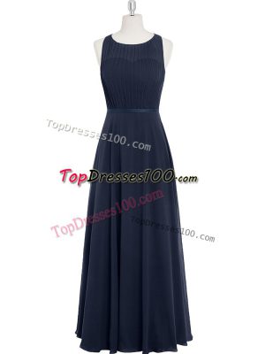 Amazing Black Scoop Neckline Ruching Prom Gown Sleeveless Zipper