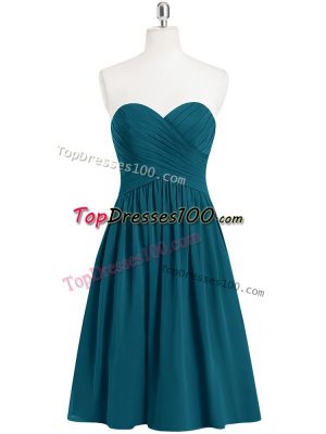 Sweetheart Sleeveless Zipper Prom Party Dress Teal Chiffon