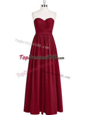 Noble Sleeveless Zipper Floor Length Pleated Dress for Prom