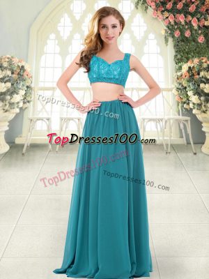 Sleeveless Zipper Floor Length Beading and Lace Evening Dress