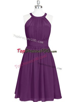 Sleeveless Zipper Mini Length Ruching Prom Party Dress