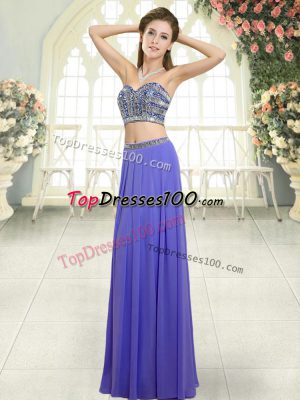 Elegant Sweetheart Sleeveless Backless Formal Dresses Lavender Chiffon