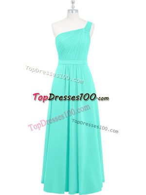 New Arrival Chiffon Sleeveless Floor Length Evening Dress and Ruching