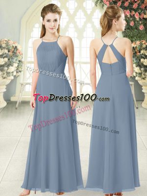 Gorgeous Grey Spaghetti Straps Neckline Ruching Prom Dresses Sleeveless Zipper