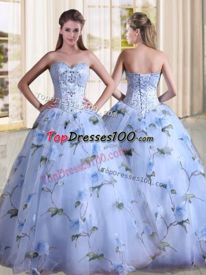 Customized Lavender Sweetheart Lace Up Beading Vestidos de Quinceanera Sleeveless