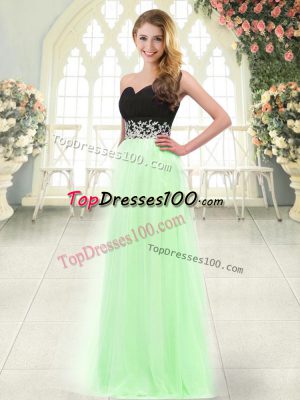 Custom Fit Light Blue Sweetheart Neckline Appliques Evening Dress Sleeveless Zipper