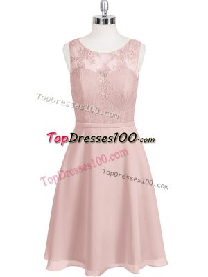 Customized Sleeveless Clasp Handle Mini Length Lace Homecoming Dress