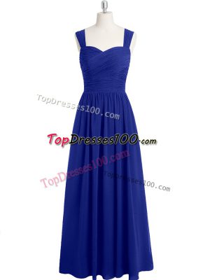 Chiffon Sleeveless Floor Length Prom Dress and Ruching