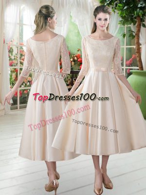 3 4 Length Sleeve Lace Zipper Prom Party Dress