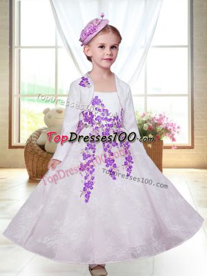 Fitting Sleeveless Embroidery Zipper Flower Girl Dresses for Less