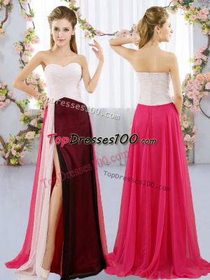 Floor Length Zipper Wedding Guest Dresses Multi-color for Prom and Party and Wedding Party with Ruching