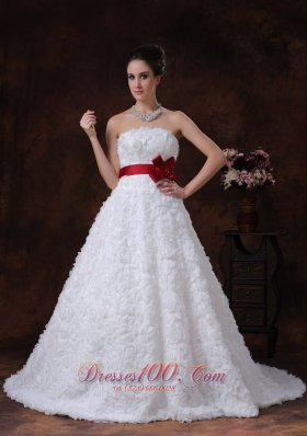 Rolling Flower Sashes/Ribbons Brush Exquisite A-Line Wedding Dress