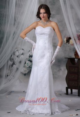 Mount Pleasant Iowa Lace Decorate Bodice Mermaid Sweetheart Neckline Brush Train Wedding Dress For 2013