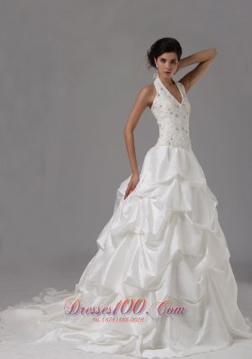 Custom Made Halter Lace Bodice and Pick-ups For Wedding Dress