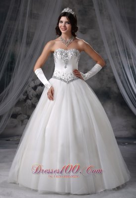 Logan Iowa Beaded Decorate Bodice Ball Gown Wedding Dress For 2013 Tulle Floor-length