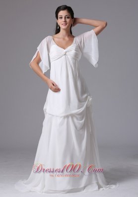 2013 Simple Scoop Short Sleeves Wedding Dress With Chiffon In Cheshire Connecticut