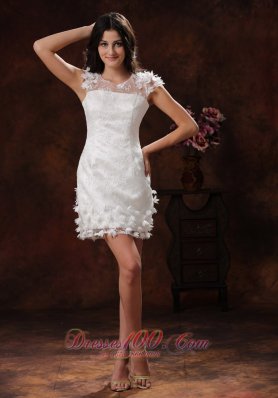 Appliques Decorate Short White Scoop Wedding Dress In 2013 Chandler Arizona