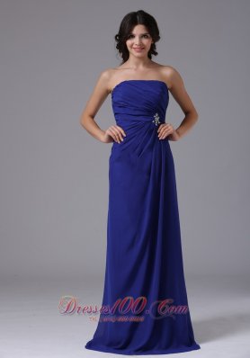 Calistoga California City For Prom Dress With Ruch Beading Strapless and Peacock Blue