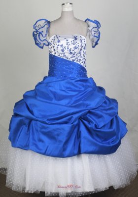 2013 New Custom Made Embroidery Red and White Flower Girl Pageant Dress